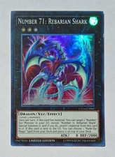 Yugioh - Number 71 Rebarian Shark - Ct14-en005 Limited - Super Rare Holo - Lp Yugioh - Number 71 Rebarian Shark - Ct14-en005 Limited - Super Rare Holo - Lp