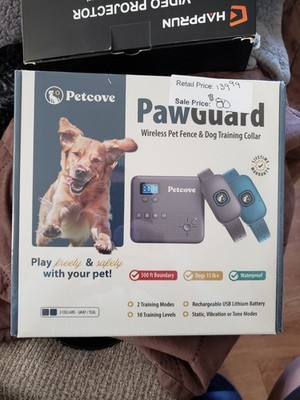 Petcove - Pawguard wireless pet fence and dog training collar, factory sealed