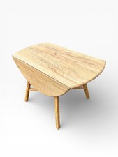 Ercol Round Drop Leaf Table Model 377 Farmhouse Style Dining Table Light Finish