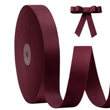 Burgundy Double Faced Velvet Ribbon 1 Inch x 20 YD Christmas Tree Decor