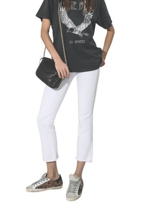 R13 Kick Women's Jeans 27 Bale White Bootcut Zip Fly Ankle Denim RRP526