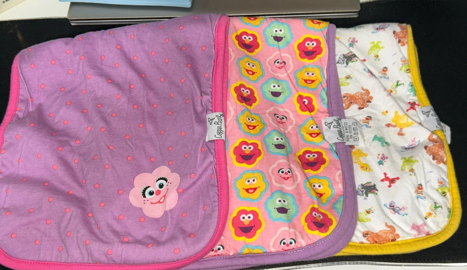 Copper Pearl Premium Baby Burp Cloths - 3-Pack Sesame Street.