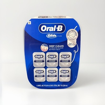 Oral-B Glide Advanced Bacteria Defense Floss Mint Flavored 6 Pack 44m Each US