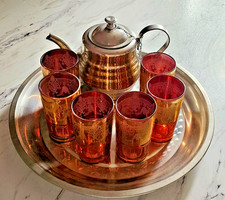 Moroccan Tea Set: Silver Pot &