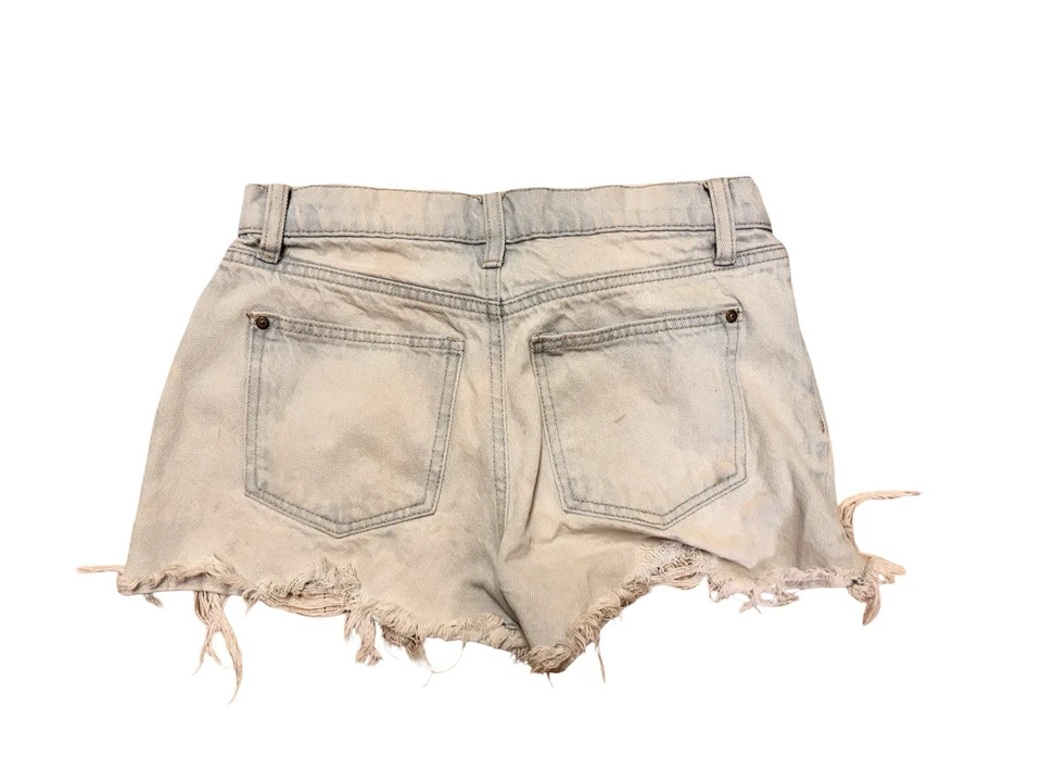 Pantalones Cortos de Jean NOBO Divididos Gris Ligero Lavado Ácido Envejecido Talla 3 Foto 2 de 4