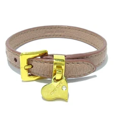 miumiu - Pink Gold Leather Hardware Bracelet