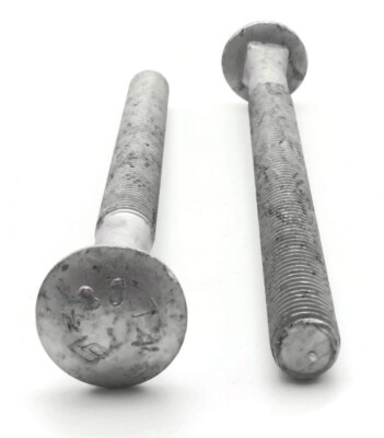 5/8-11 X 14 Galvanized Carriage Bolts With Flat Washers & Hex Nuts