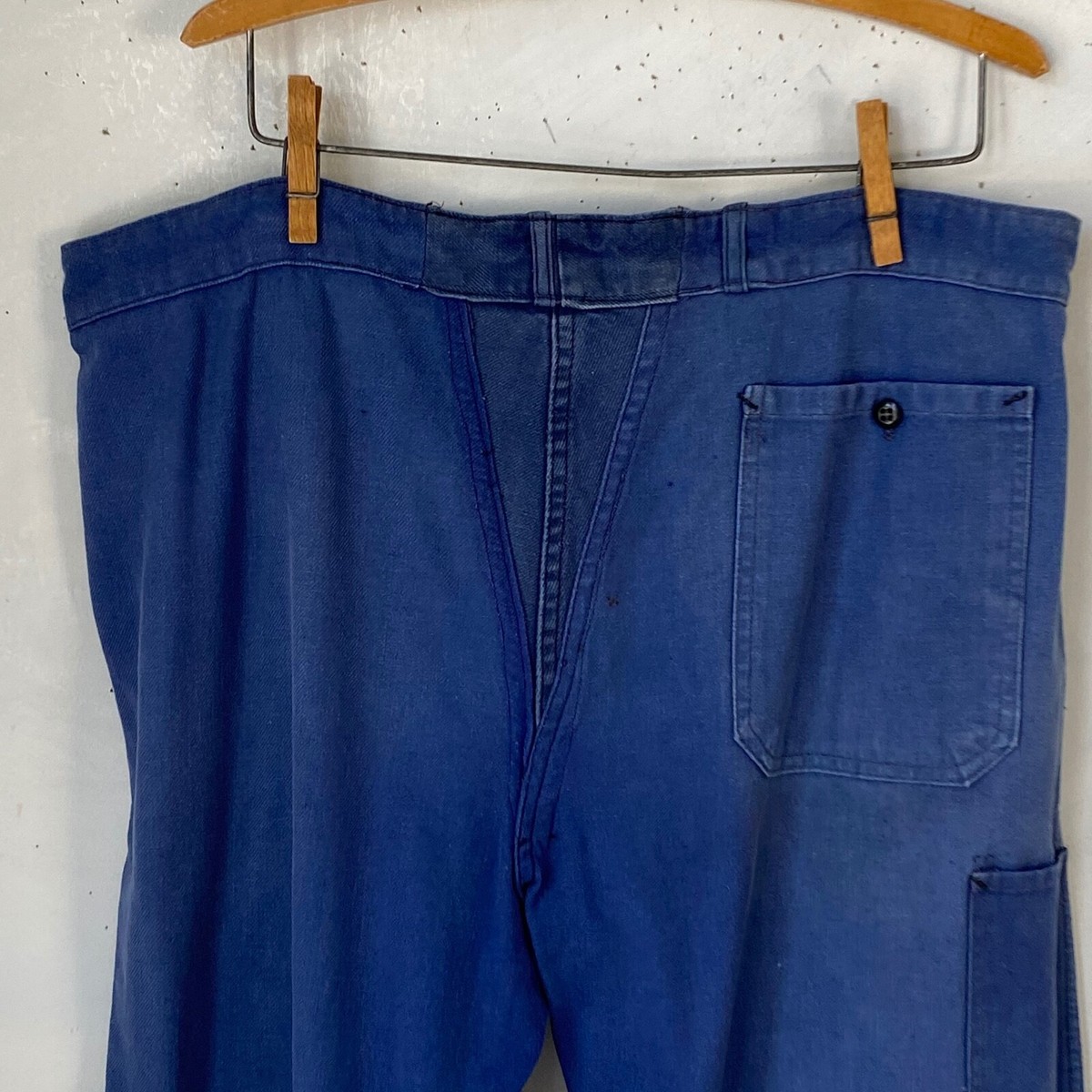 Vintage French work chore pants blue farmers 1920s trousers 40