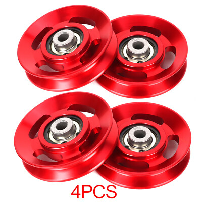 4x Universal Bearing Cable Pulley Wheels Gym Equipment Part Aluminum Alloy 88mm