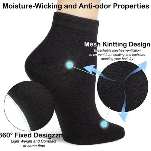 6-12 Paar niedrig geschnittene unsichtbare Freizeitsocken aus Baumwolle für Herren Damen Größe 9-11 10-13 - Bild 4 von 15