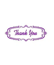 THANK YOU -In Designer Border Office Stock Self-Inking Rubber Stamp (Purple)