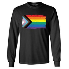 Progress Pride Flag Inclusive Rainbow LGBTQ Long Sleeve Pride Shirts