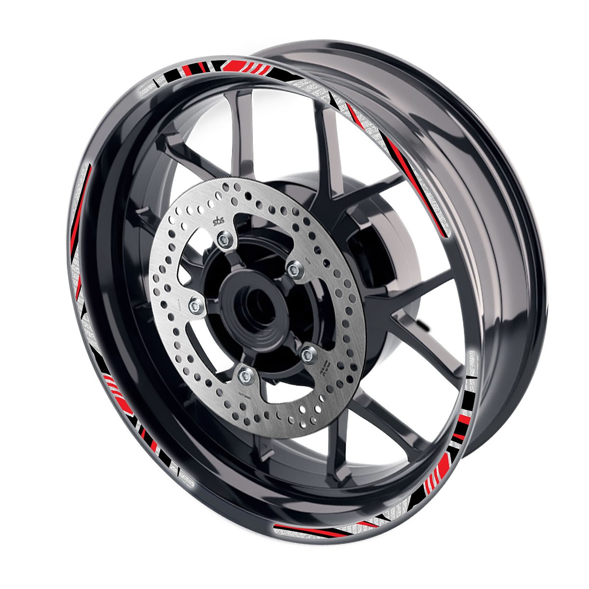 ⚠️ree SH06 Red 17 INCH REFLECTIVE RIM STICKER For Kawasaki Ninja