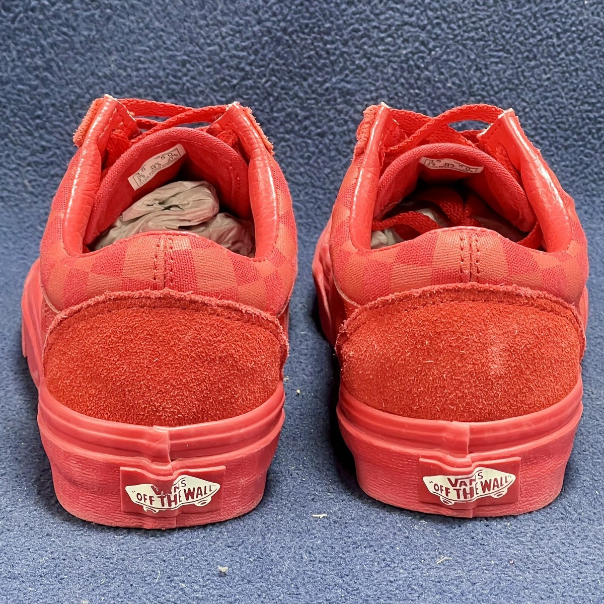 VANS Old Skool Tonal Toro Red Checkered Canvas/Suede LaceUp