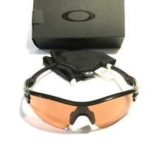 OAKLEY RADAR SUNGLASSES Polished Black Frames Gunmetal Icons VR28 Trail Lens A13