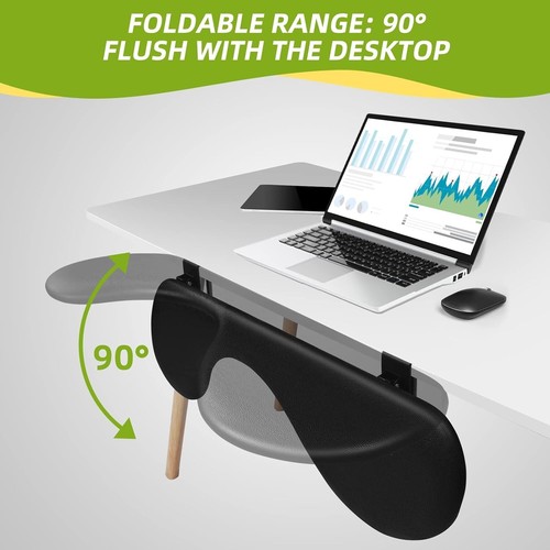 Giecy Desk Extender Tray,Foldable Arm Rest Elbow Wrist Rest Support Clamp black - Picture 6 of 8