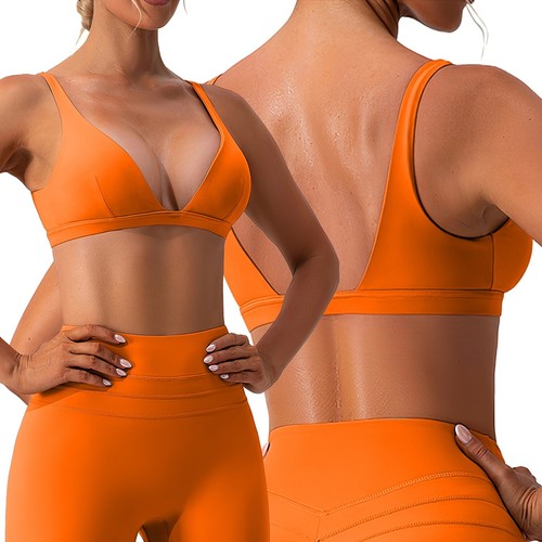 Women Low Impact Sports Bras with Removable Pads for Gym Yoga Workout Running - Picture 17 of 33