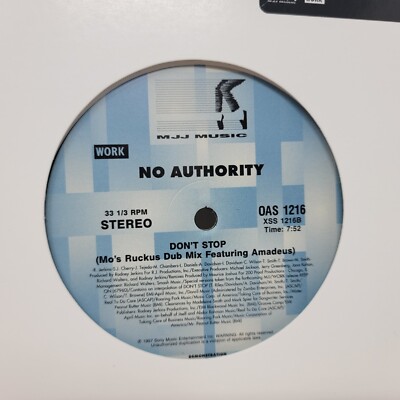 No Authority Don't Stop M- 12'' Vinyl Record Single free outer sleeve