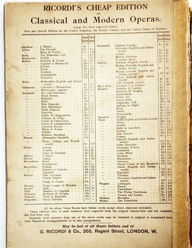 1897 Puccini's The Bohemians (La Boheme) Vocal Score In English Boosey & Co - Picture 2 of 7