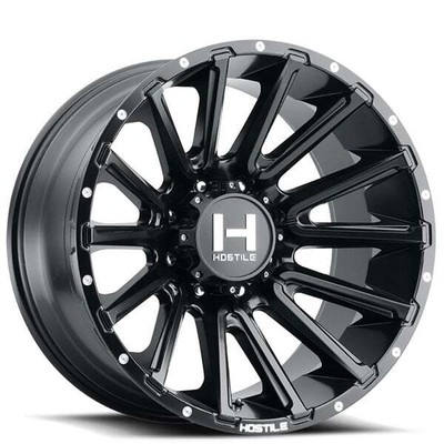 20x12'' Hostile Wheels H123 Typhoon Satin Black Off-Road Rims (4 pcs)