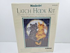 WonderArt Caron Moonlight Meow CATS 426122 Latch Hook Kit 15 x 20 Rug NIB Sealed