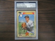 1987 Topps # 614 Roger Clemens Autograph / Signed card Boston Red Sox PSA/DNA