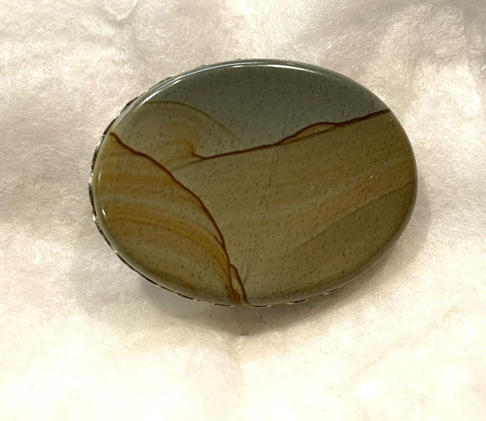 VINTAGE Oregon Owyhee Picture Jasper Cabochon, Jewelry Supply, Semi ...