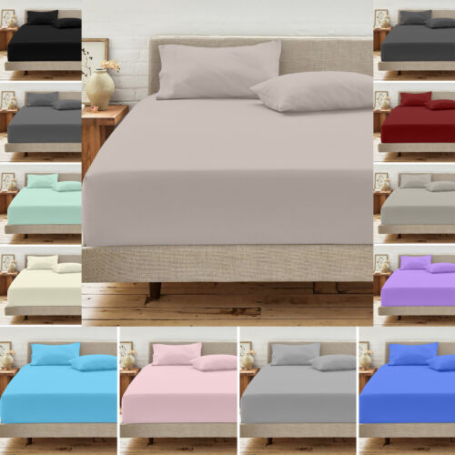 100% Egyptian Cotton Fitted Sheet 25cm Bedsheets 400TC Extra Deep 40cm Bed Sheet - 第 1/23 張圖片