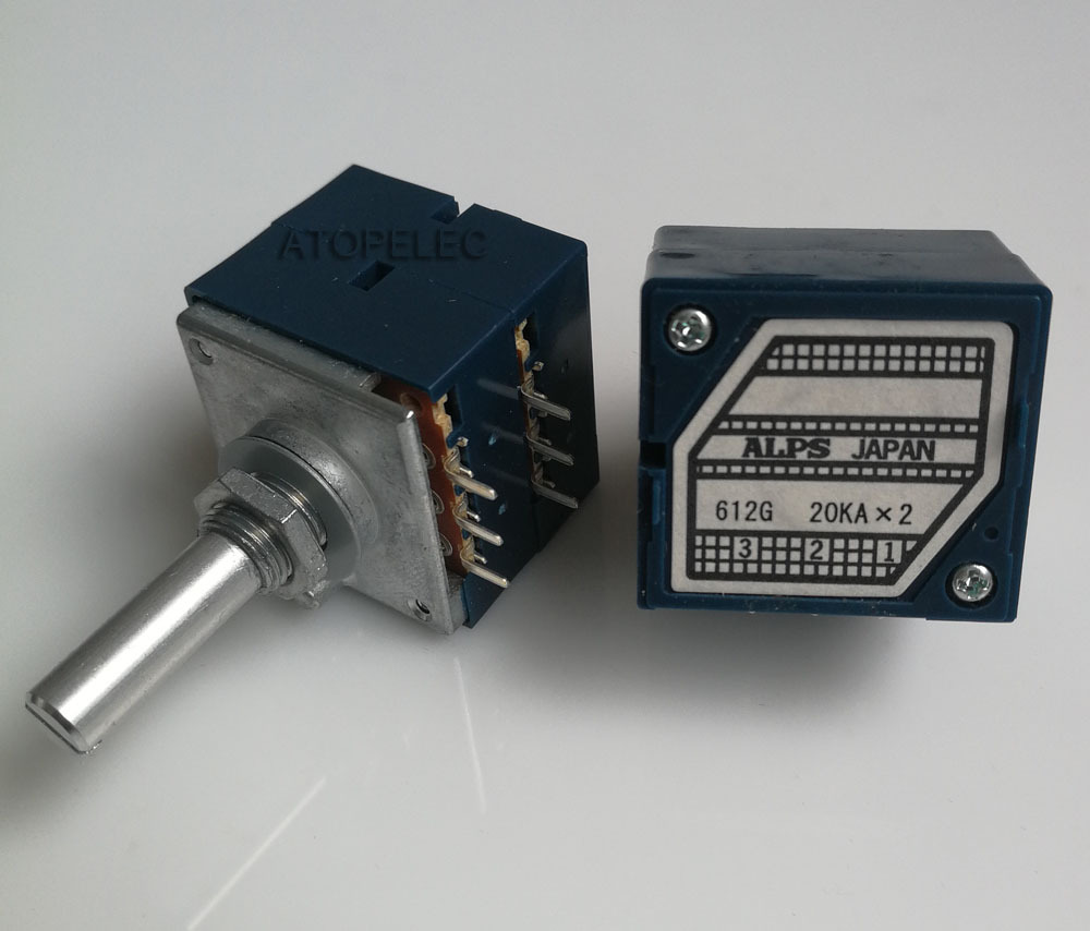 Japan ALPS RK27 20KAX2 LOG Stereo Volume Potentiometer Dual