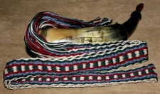 #80 Powder Horn inkle loom strap Old Glory Green  1" x 42.75"