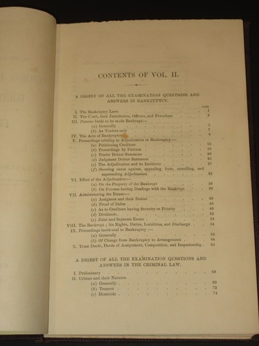 Digest on Principles & Practice of Bankruptcy/Criminal Law Vol II 1867 Law Exams - Picture 5 of 10
