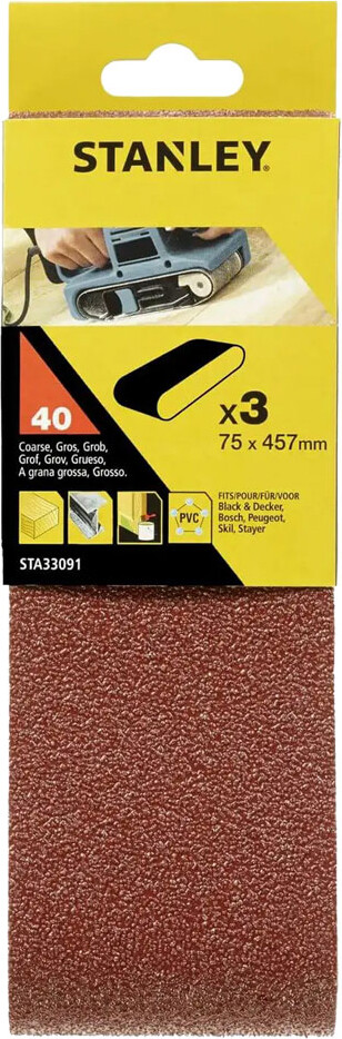 Nastro Abrasivo Per Levigatrici a Nastro mm 75x457 gr 40 Stanley STA33091-XJ