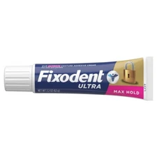 Fixodent Ultra Max Hold Denture Adhesive Cream for Full & Partials 2.2 oz 2 Pack