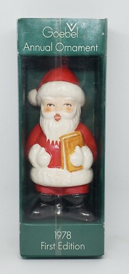 1977 Goebel Annual Christmas Tree Ornament - Santa - MIB t1424