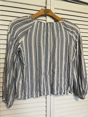 Camicia blusa VINCE CAMUTO donna piccola S top a righe ritagliata manica 3/4 - Foto 4 di 7