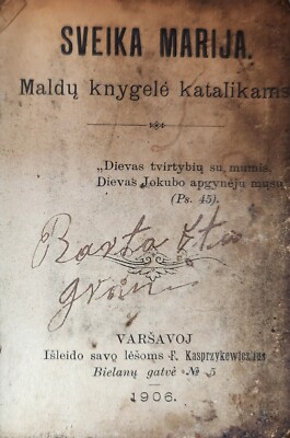VTG Religious 1906 ,Lithuanian , Prayer Book “Mazas Naujas Aukso
