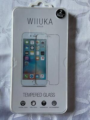 WIIUKA Displayschutzfolie (gehärtetes Glas), iPhone 7/8 Plus (2er Pack)
