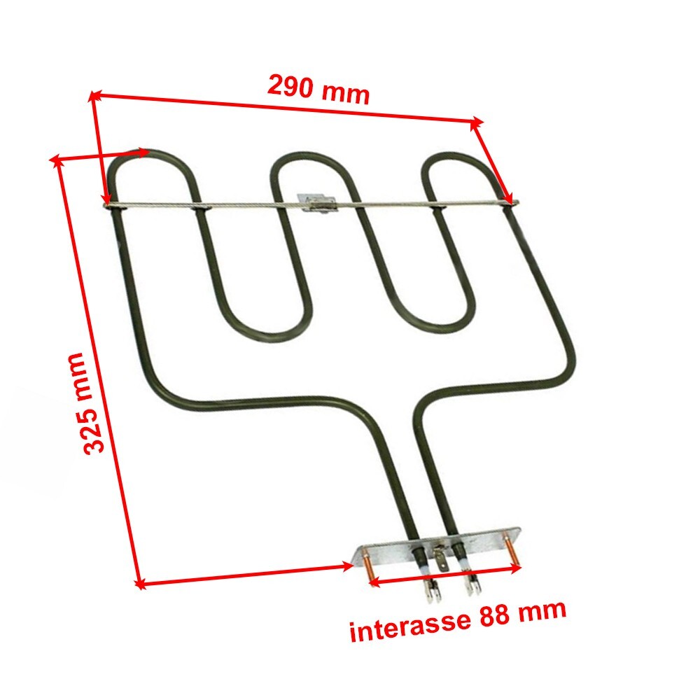 Resistenza Superiore Grill 1800 Watt 325 x 290 mm Forno Tecnogas Ardo Merloni