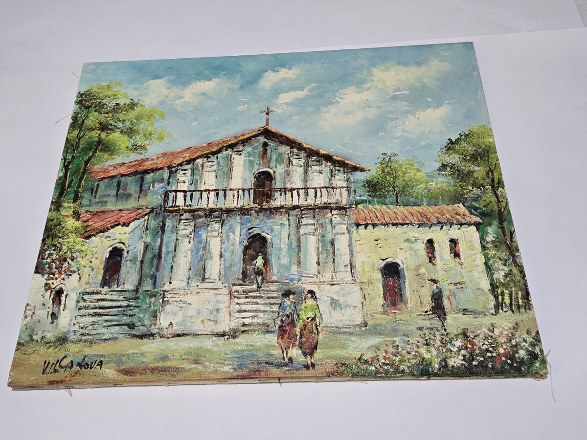 Original Painting By Aurelio VILLANOVA Place of Worship OOAK Oil