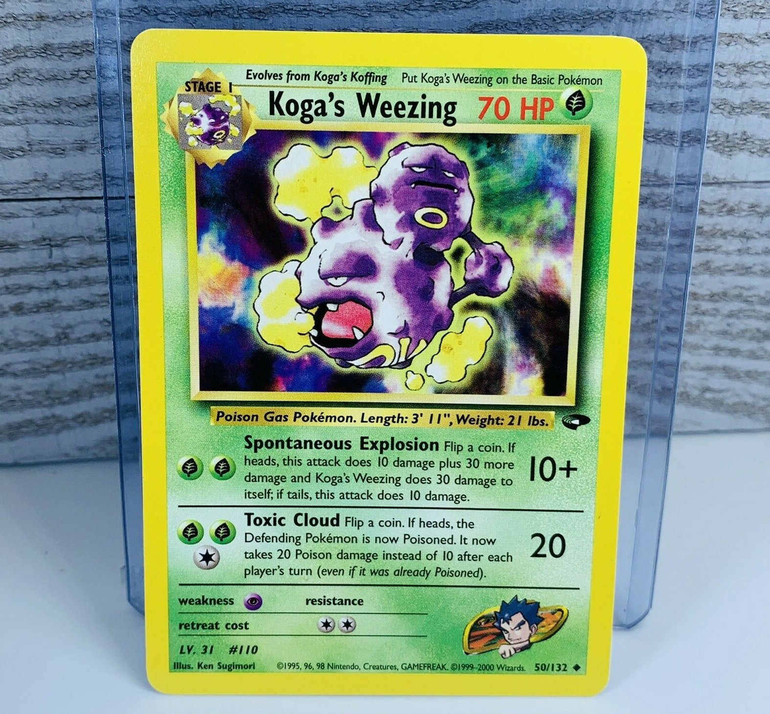 Koga's Weezing 50/132 Gym Challenge Pokemon Card Very Good/EX