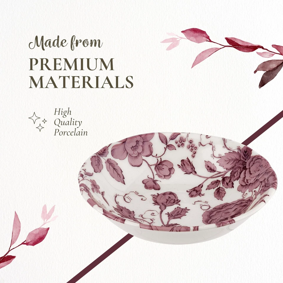 Чаша для хлопьев Spode Kinsley, набор из 4 штук, изготовлена из тонкой глиняной посуды, сделано в Англии - Изображение 4 из 4