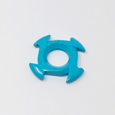 98341 LEGO Ring 4x4 w/ 2x2 Hole 4 Arrow Ends Ninjago Spinner Crown MEDIUM AZURE