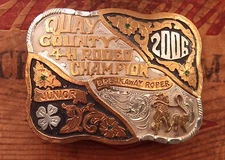 Red Bluff Reserve 4-H Rodeo Jr. Champion Cowboy Western Trophy Belt Buckle