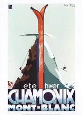 CHAMONIX CLIMBING-SKIING c.1933 French Alps Vintage POSTER 20x28 Reproduction