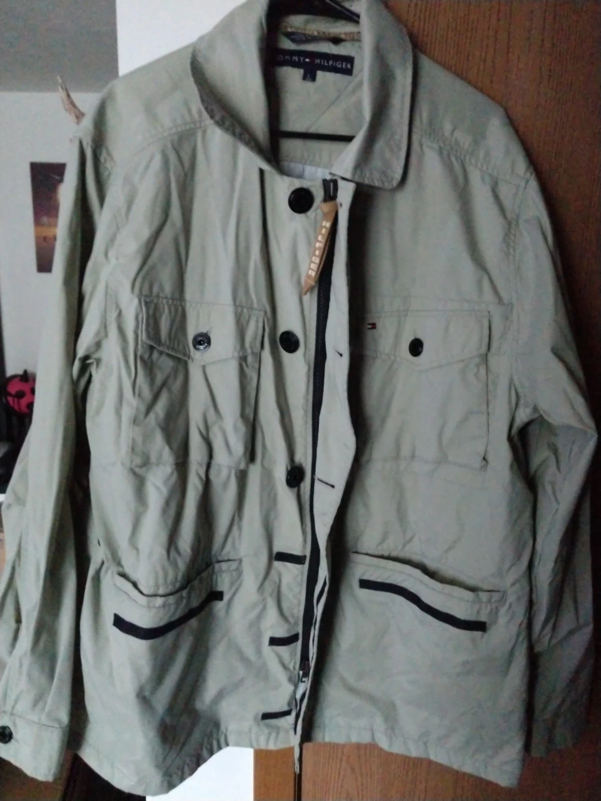 Tommy Hilfiger Seafoam Green Rain Jacket Lg Large