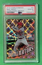2019 PANINI DONRUSS MIKE TROUT DOMINATORS BRONZE PARALLEL 67/349 PSA 10 ANGELS