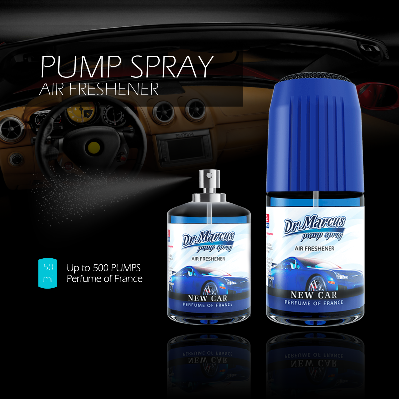 Pump Spray Air Freshener Scent Eliminates Odor Car Home Office Dr