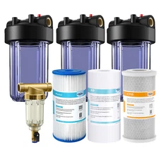 10 Inch Clear Whole House Water Filter Housing 10" x 4.5" Filtration Cartridge