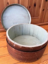 Early Antique Pantry Spice Box ORIGINAL PAINT Fingers SIGNED Large Primitive MA