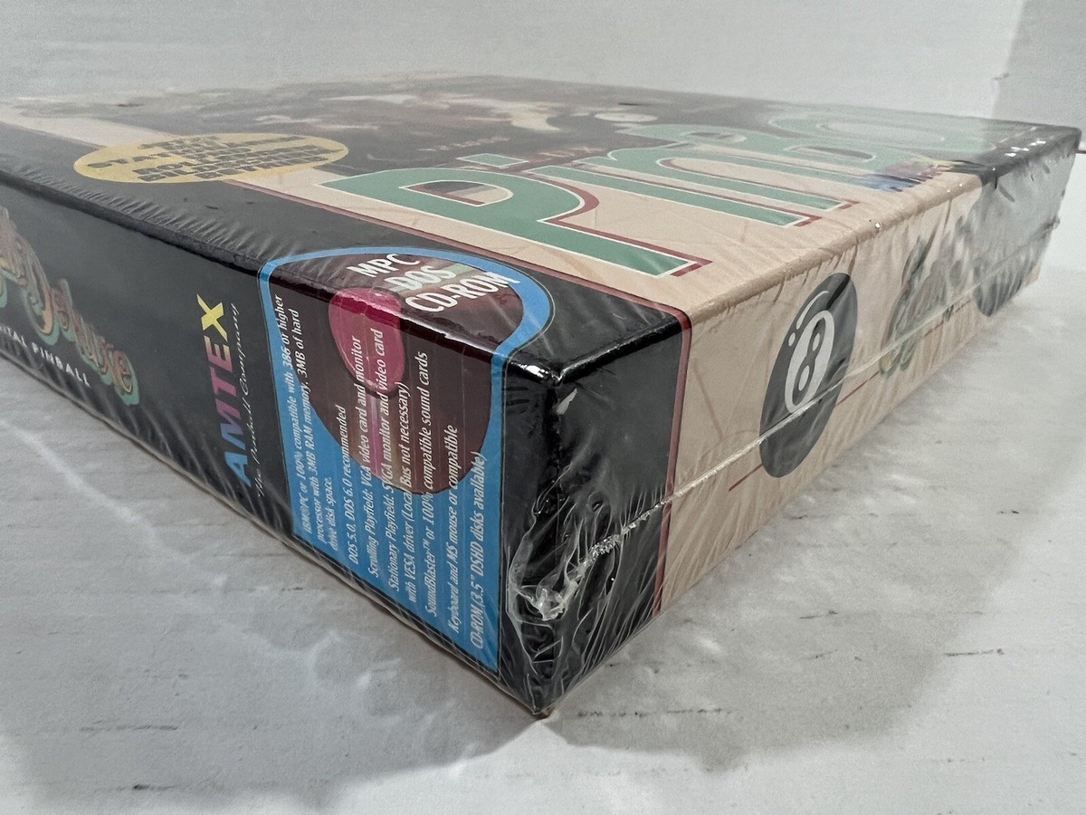 Amtex Bally Eight Ball Deluxe Pinball MS-DOS 1993 Big Box PC CD